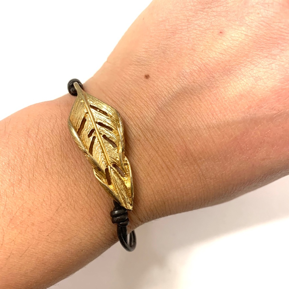 Gold Plated Leaf Bracelet